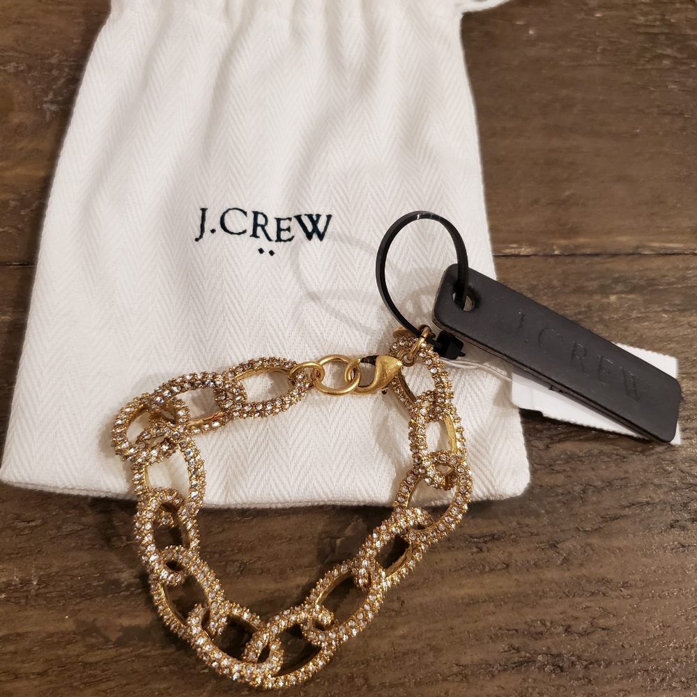 J Crew gold and crystal bracelet